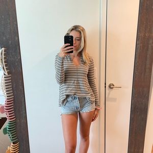 Rag Poets Striped Hooded Pullover